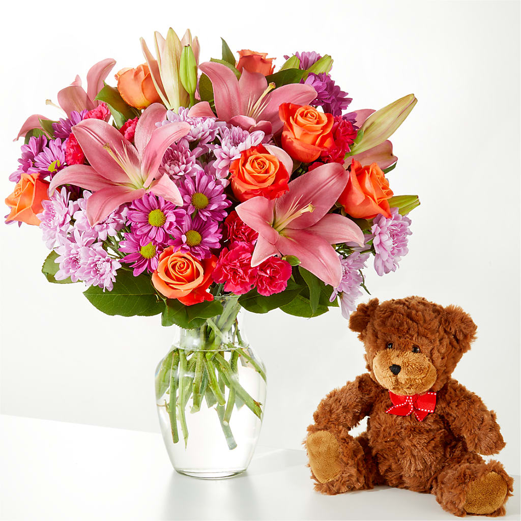One and Only Bouquet and Bear Bundle – Indiana Floral/flower Boutique, Indiana PA