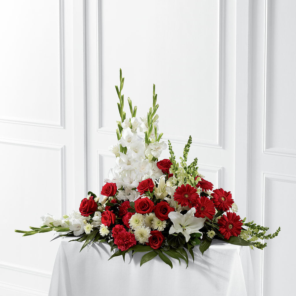 Crimson & White Arrangement – Indiana Floral/flower Boutique, Indiana PA