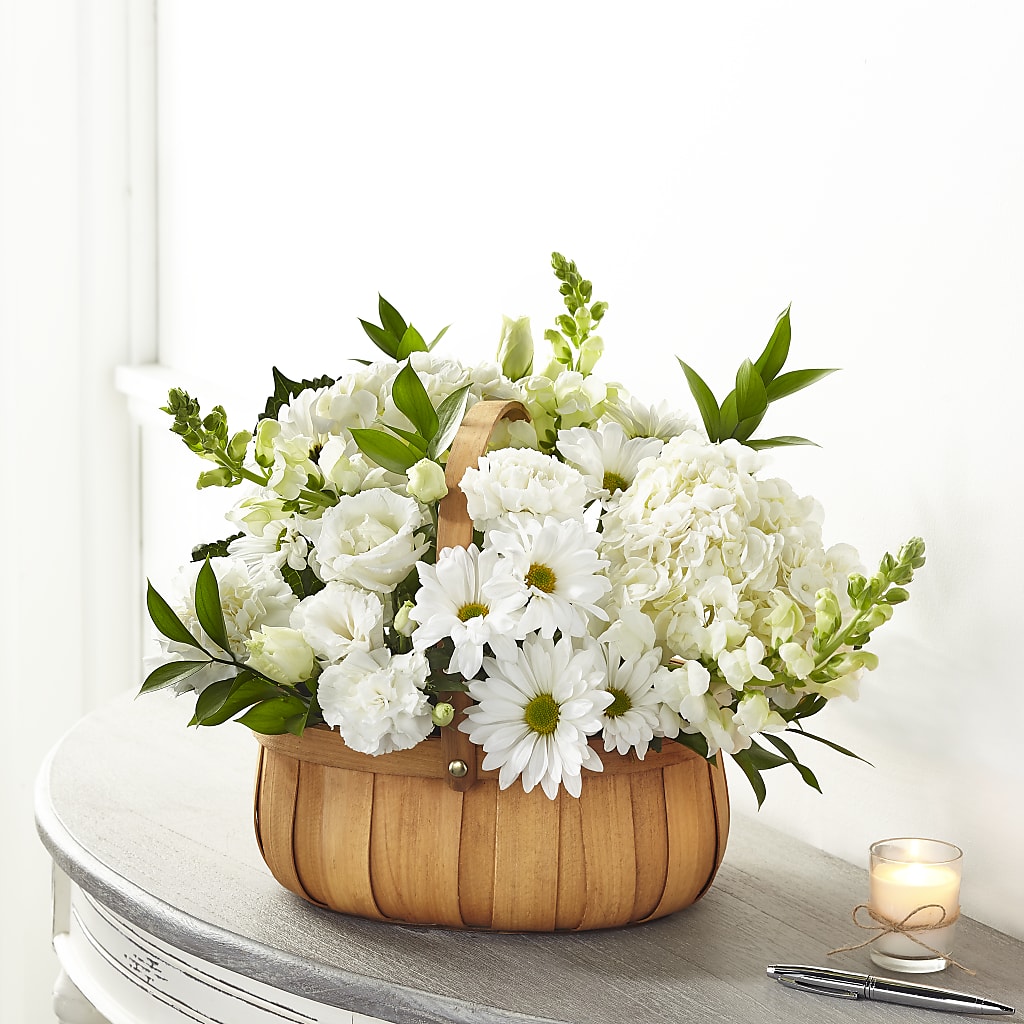 Pure Ivory Basket – Indiana Floral/flower Boutique, Indiana PA