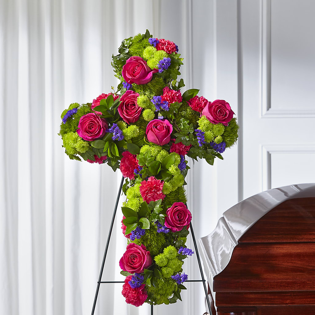 Tribute Rose Floral Cross – Indiana Floral/flower Boutique, Indiana PA