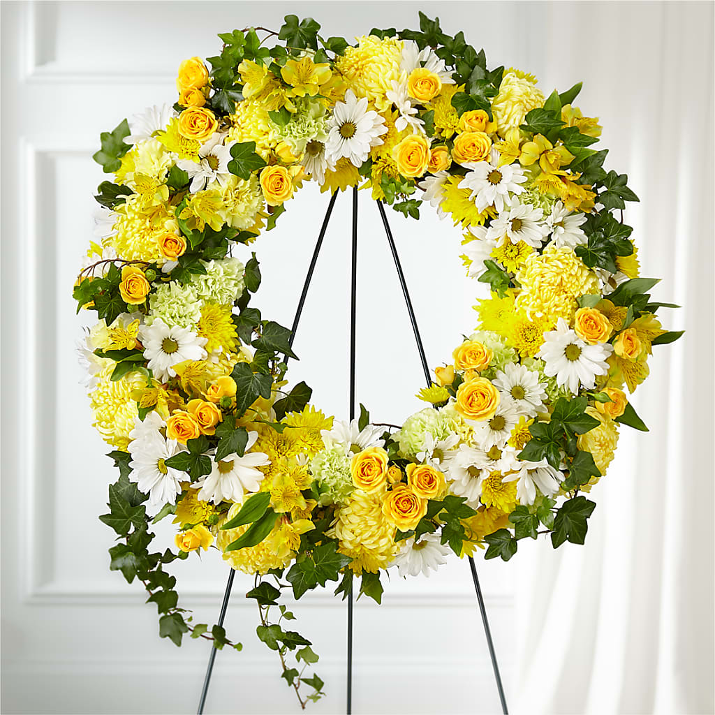 Golden Remembrance Wreath – Indiana Floral/flower Boutique, Indiana PA