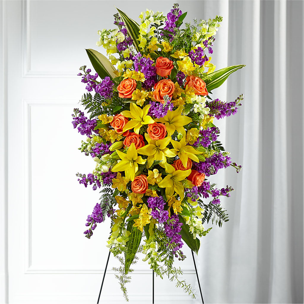 Thoughtful Prayers Standing Spray – Indiana Floral/flower Boutique, Indiana PA