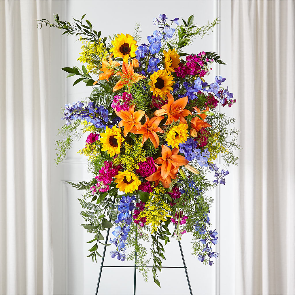 Sunlit Memories Standing Spray (Standard) – Indiana Floral/flower Boutique, Indiana PA