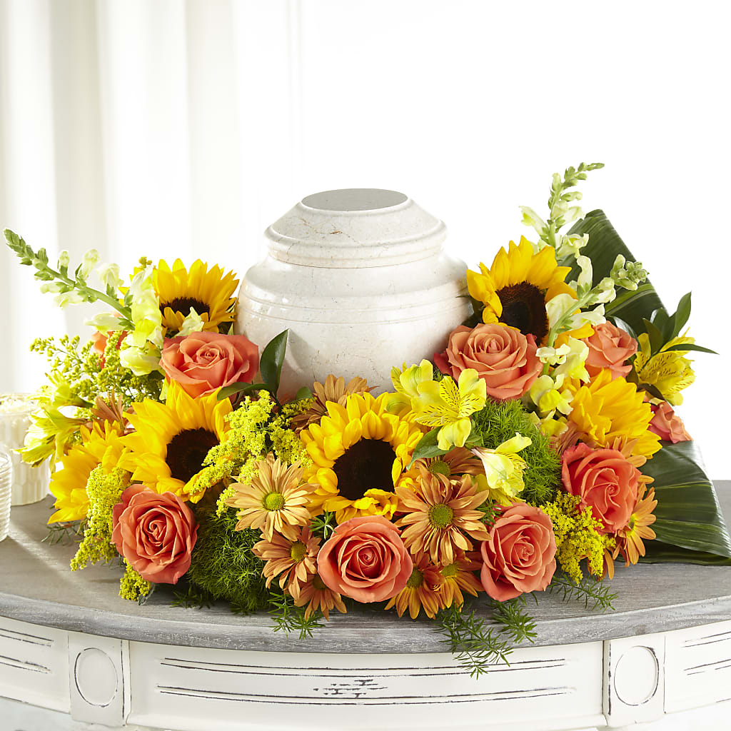 Faithful Sunflower Cremation Adornment – Indiana Floral/flower Boutique, Indiana PA