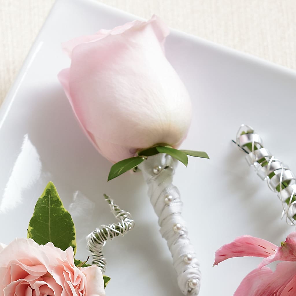Pink Rose Boutonniere – Indiana Floral/flower Boutique, Indiana PA