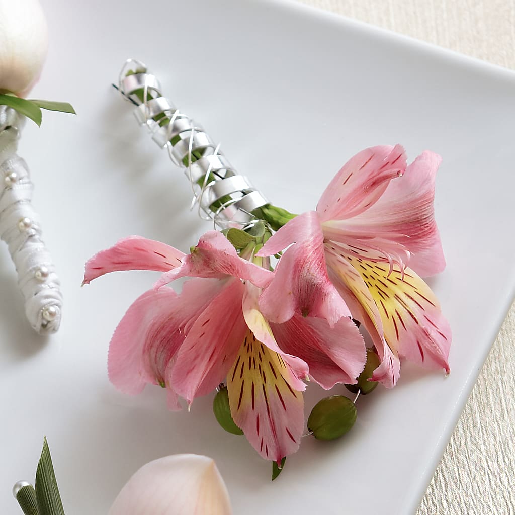 Pink Peruvian Lily Boutonniere – Indiana Floral/flower Boutique, Indiana PA