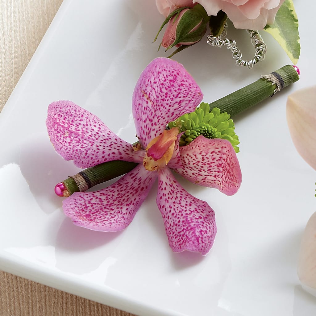 Pink Mokara Boutonniere – Indiana Floral/flower Boutique, Indiana PA