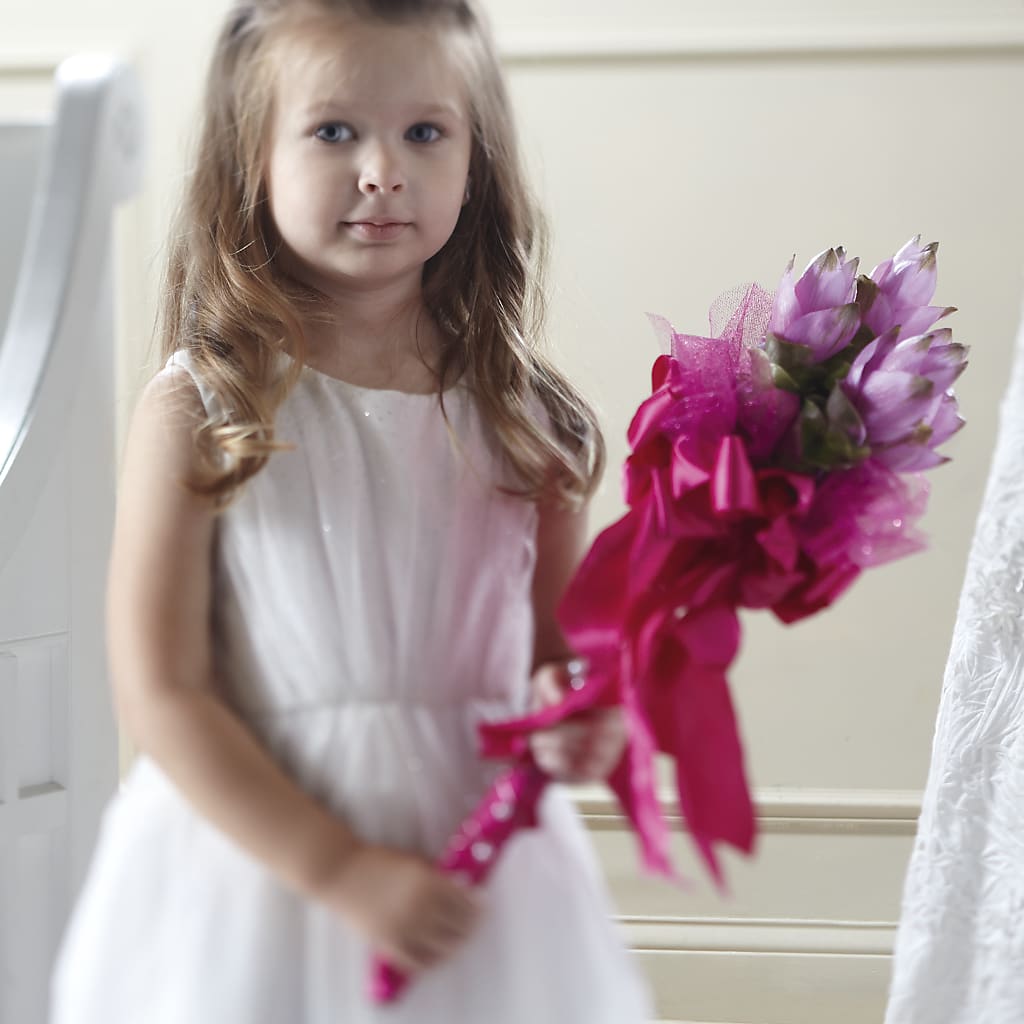 Sparkle Pink Flower Girl Bouquet – Indiana Floral/flower Boutique, Indiana PA