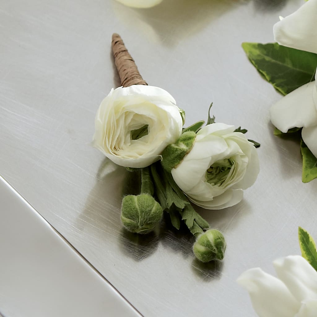 White Ranunculus Boutonniere – Indiana Floral/flower Boutique, Indiana PA