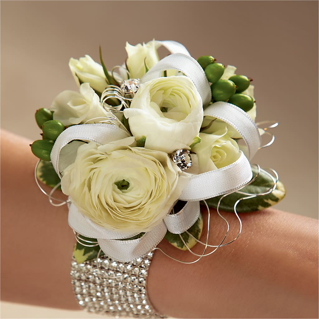 White Wedding Corsage – Indiana Floral/flower Boutique, Indiana PA