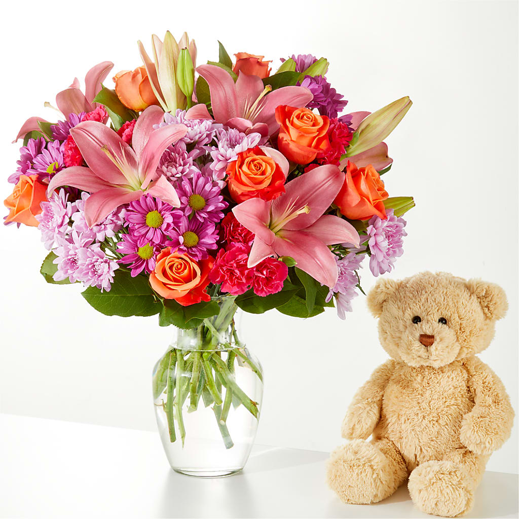One and Only Bouquet and Bear Bundle –  Indiana Floral/flower Boutique, Indiana PA