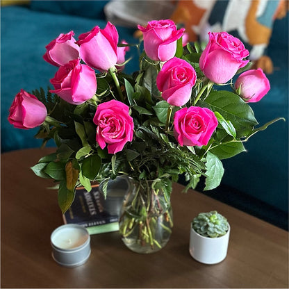 Long Stem Pink Rose Bouquet –  Indiana Floral/flower Boutique, Indiana PA