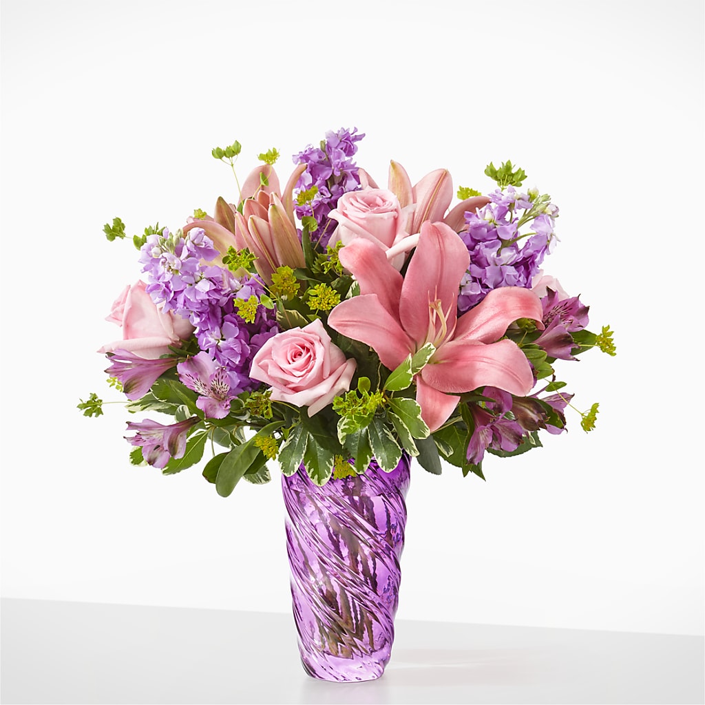 Precious Petals Bouquet with Luxe Swirl Vase –  Indiana Floral/flower Boutique, Indiana PA