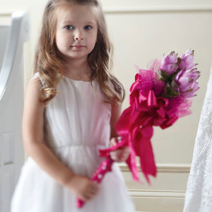 Sparkle Pink Flower Girl Bouquet –  Indiana Floral/flower Boutique, Indiana PA